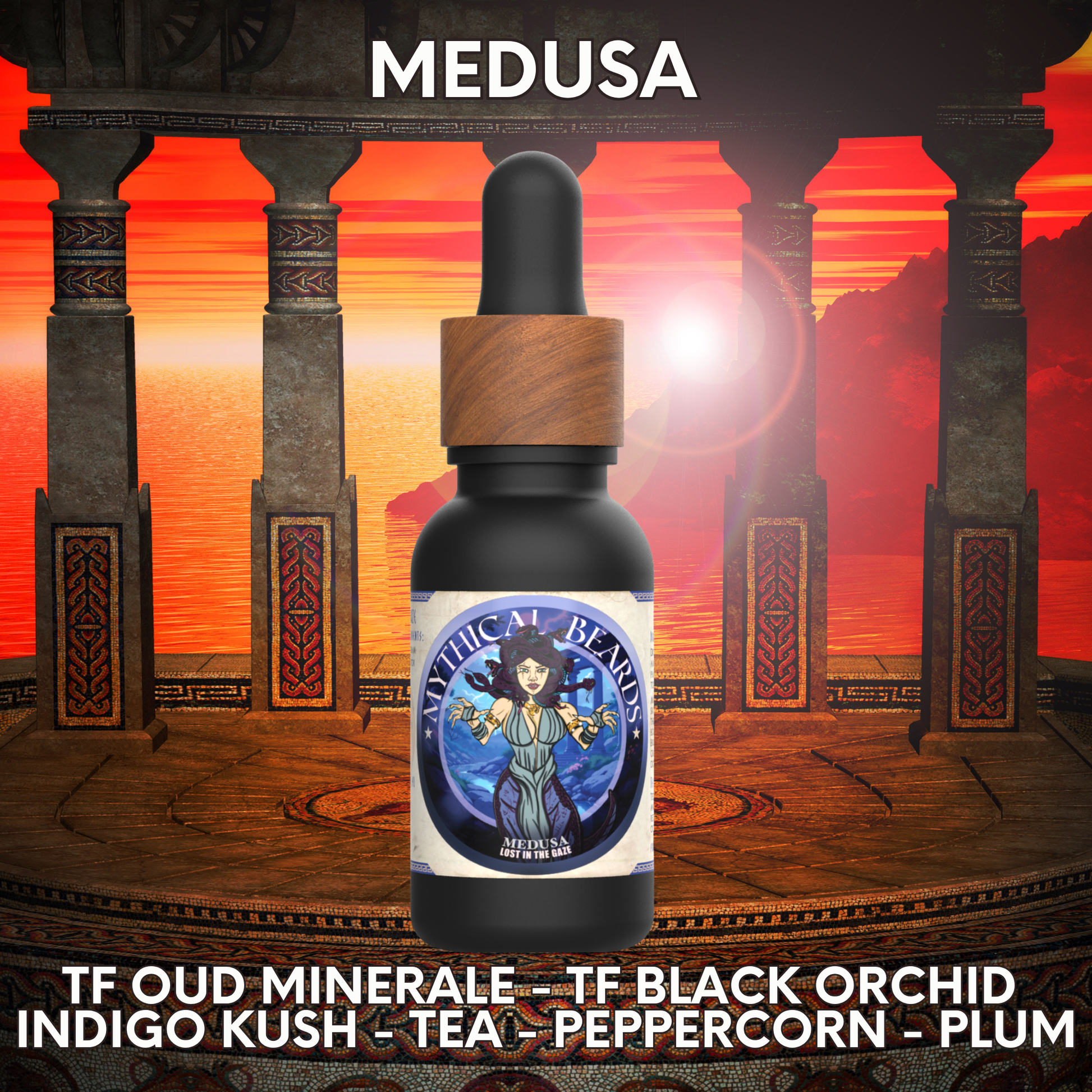 Medusa - Oud Minerale, Black Orchid, Indigo Kush, Tea, Peppercorn and Plum