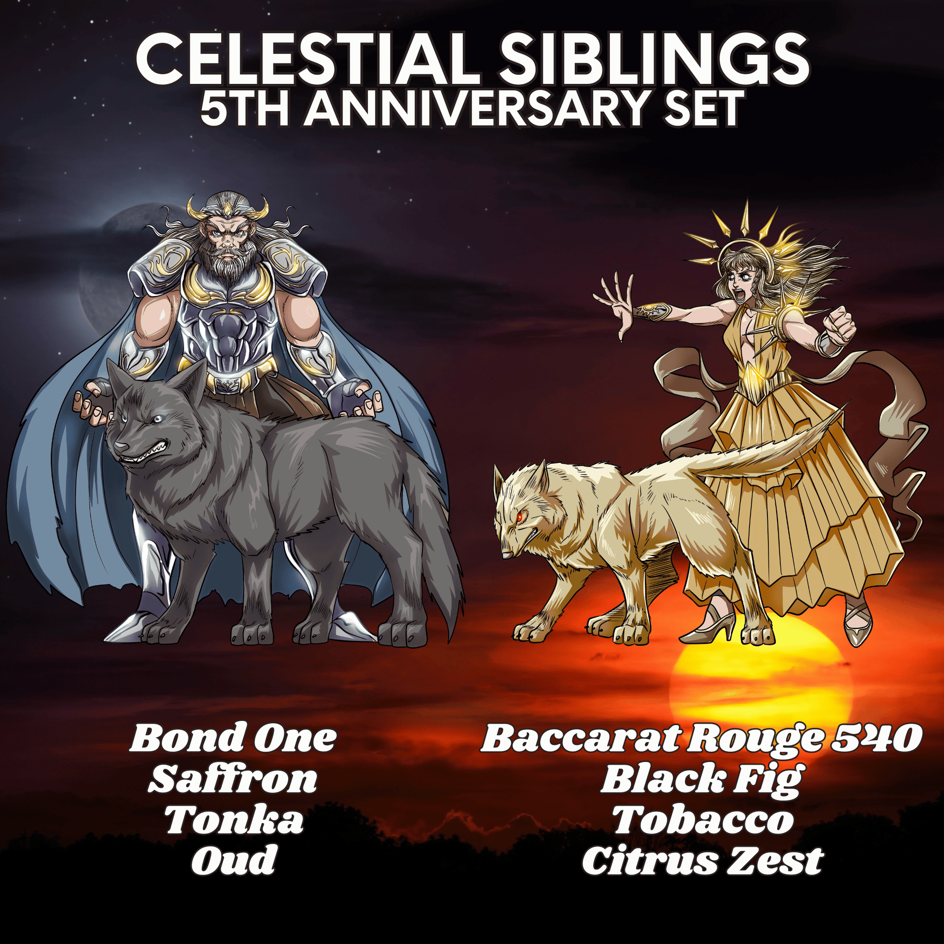 5th Anniversary Set - Celestial Siblings - Both Mani & Sol - Pre-Order Ships by Nov 21