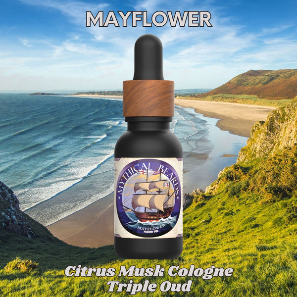 Mayflower - Fresh Citrus Musk Cologne, Triple Oud Scented Beard Care