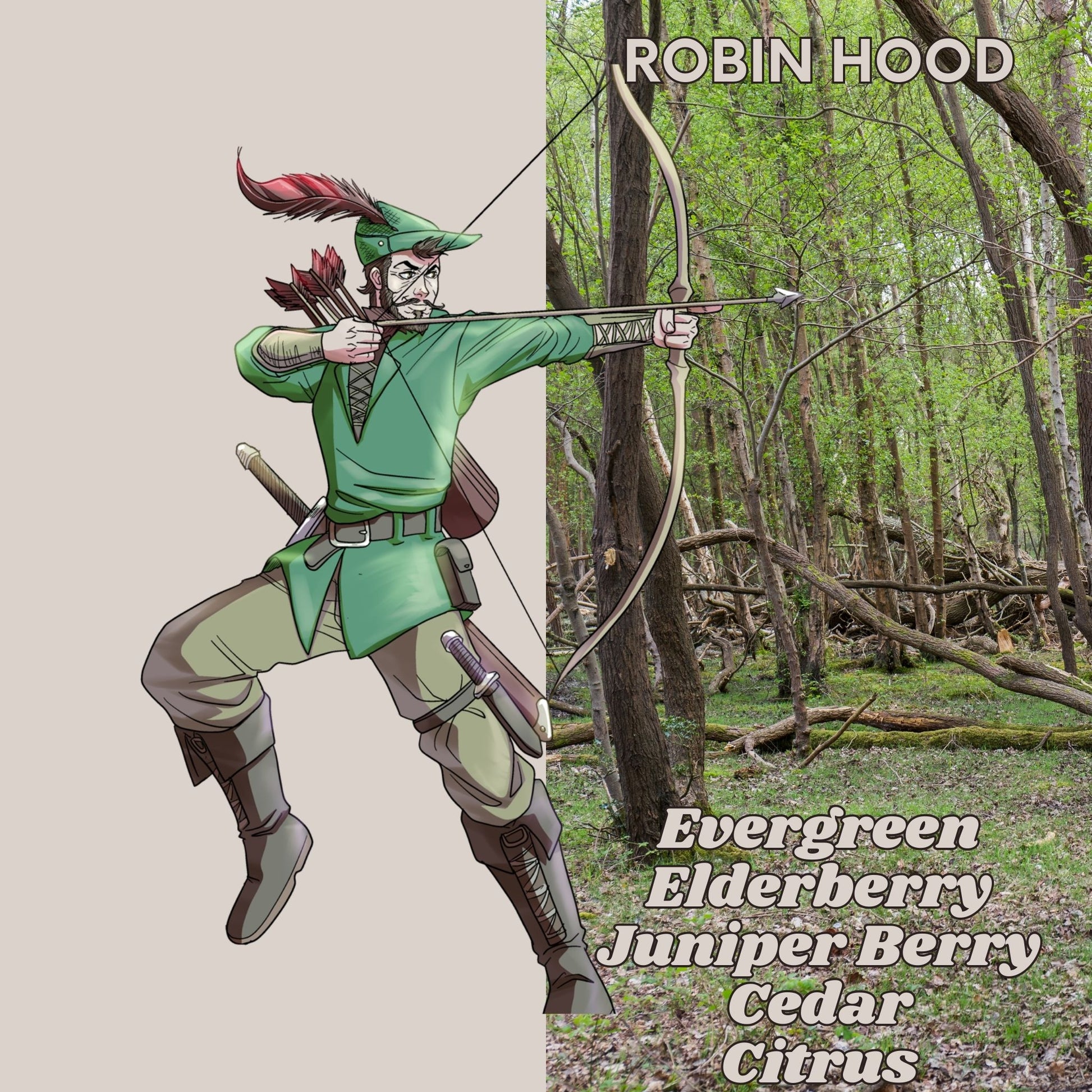 Robin Hood - Evergreen Elderberry Juniper Berry Cedar and Citrus Tea Scented Beard Care