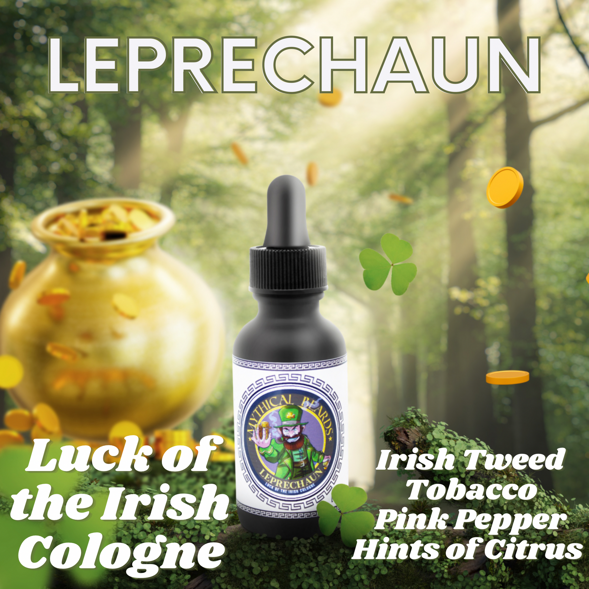 Leprechaun - Luck of the Irish Cologne - Irish Tweed, Tobacco, Pink Pepper, Suede, Citrus